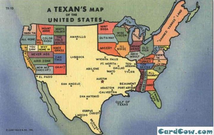 Texan's map of the United States
