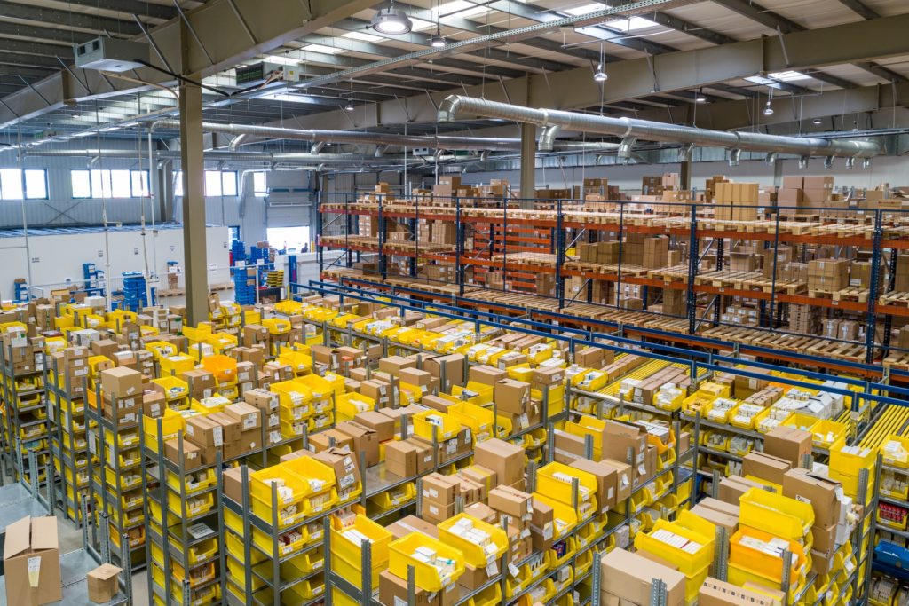 Inventory being stored at an Amazon warehouse ahead of Prime Day.