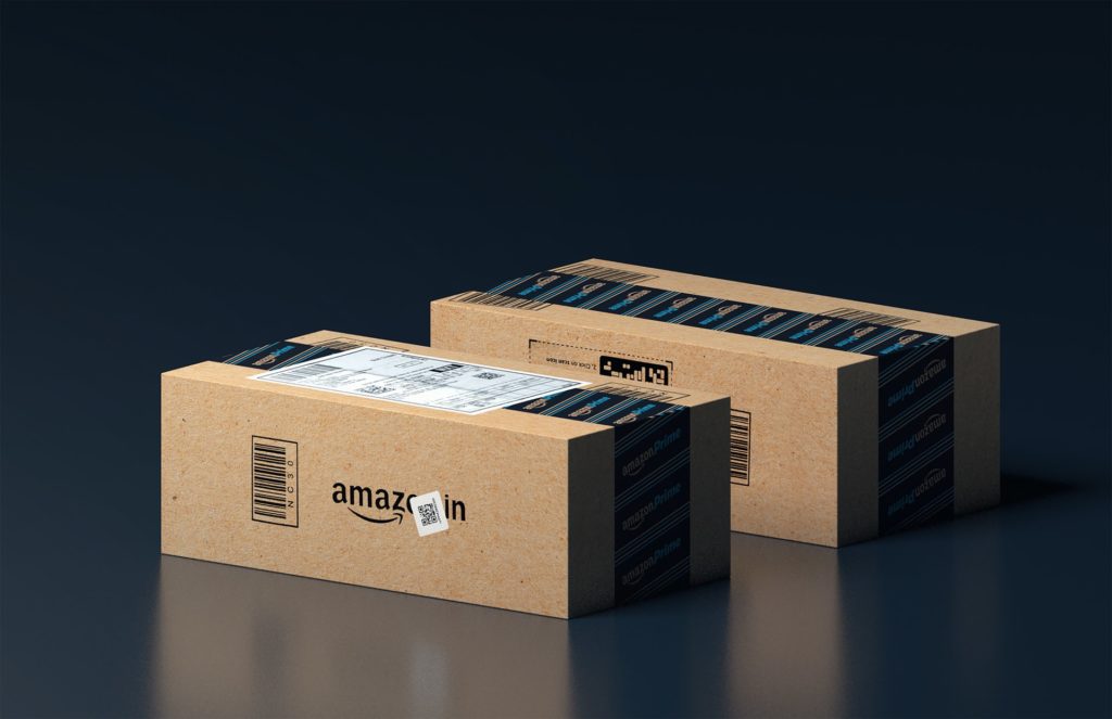 Two Amazon packages that have been bundled together for Amazon Prime Day.