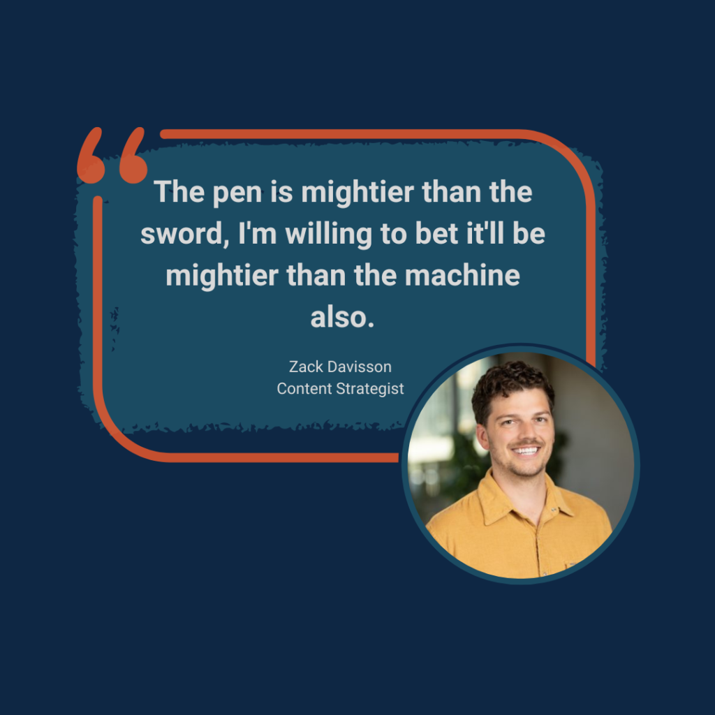 quote graphic using the phrase the pen is mightier than the sword.
